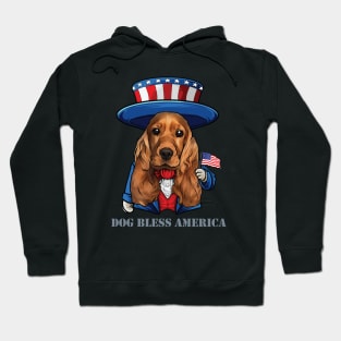 Cocker Spaniel Dog Bless America Hoodie